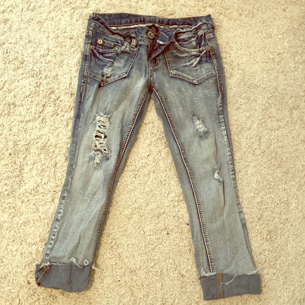 Distressed capris - Picture 1 of 2